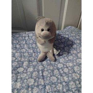 Nanco Plush Dolphin Belly Buddy Gray 6” Stuffed Animal Toy Sea Creature